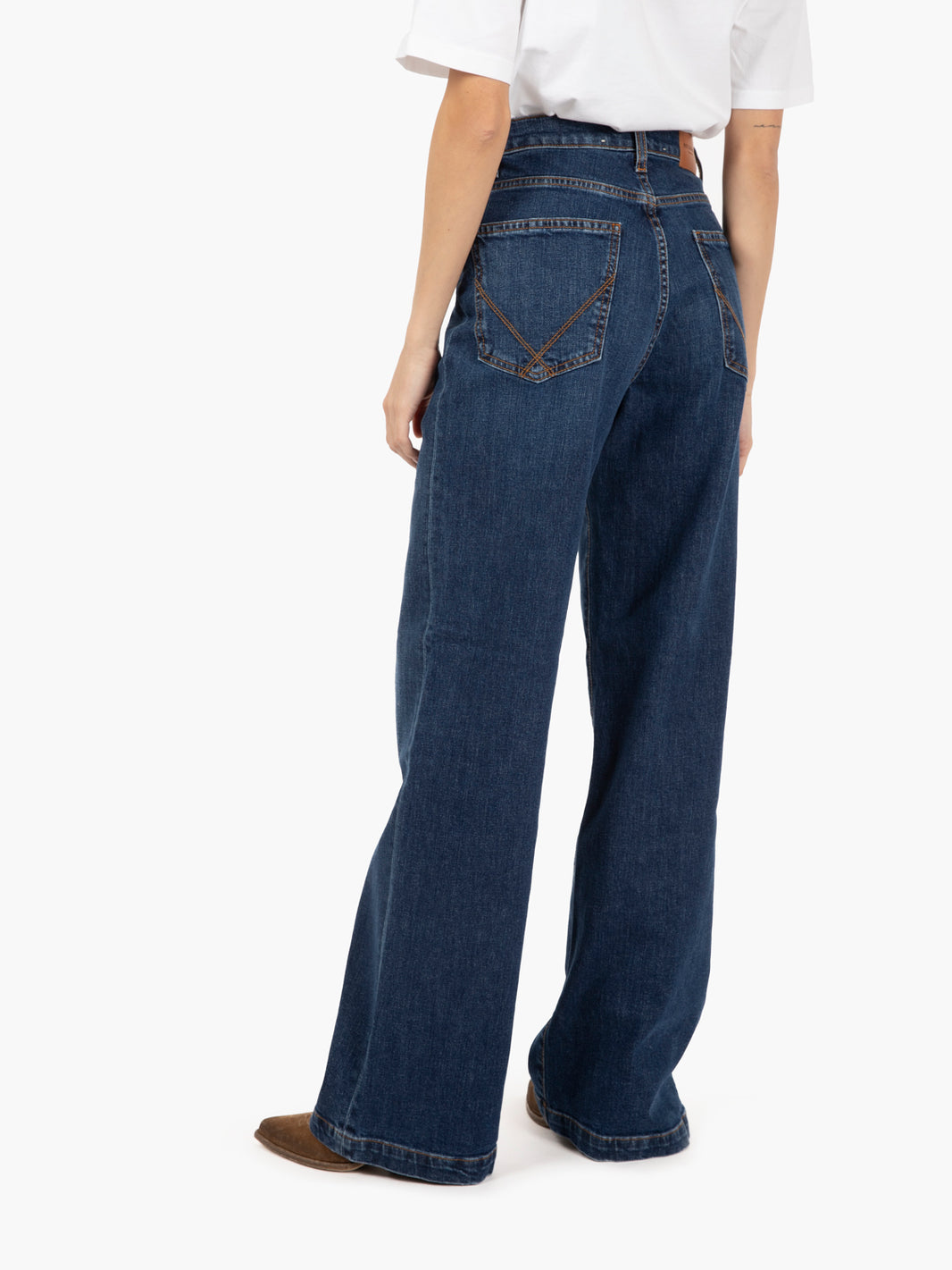 Jeans a palazzo Marta denim stone blu