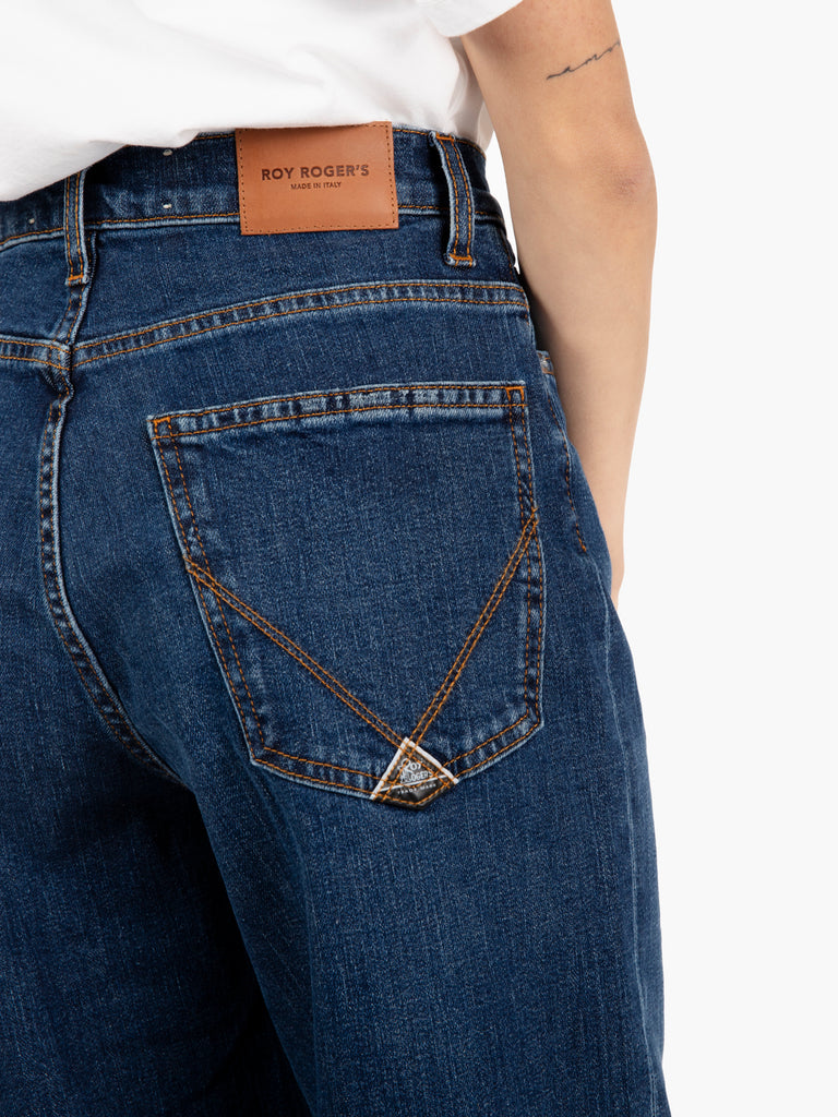 ROY ROGER'S - Jeans a palazzo Marta denim stone blu