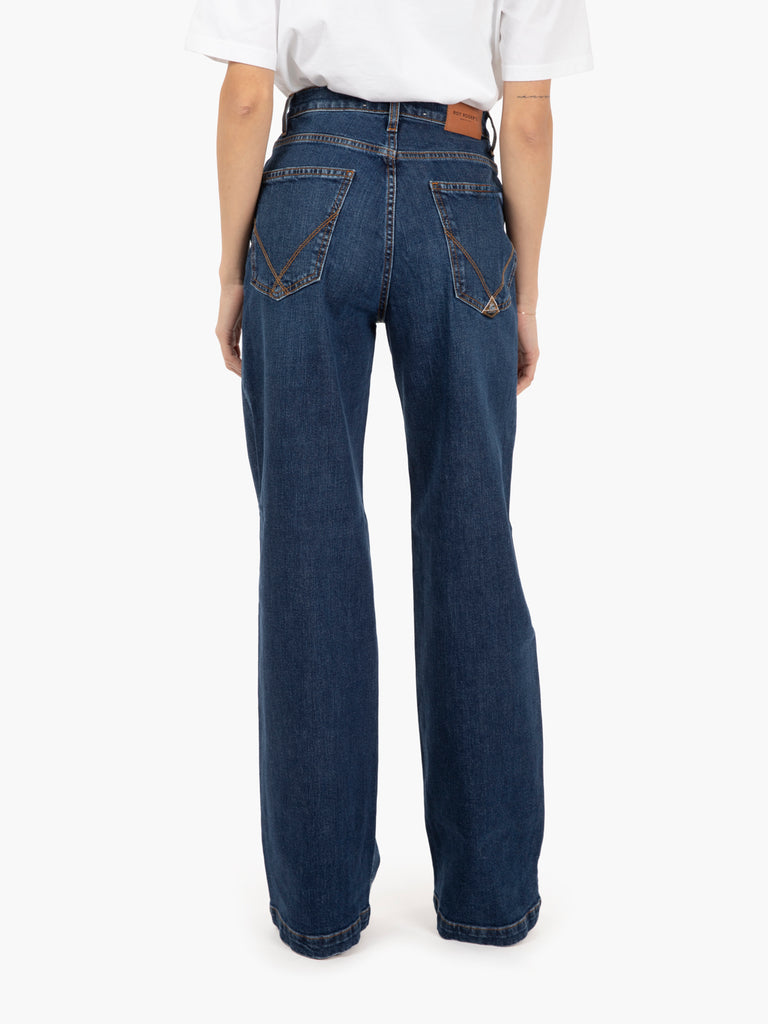 ROY ROGER'S - Jeans a palazzo Marta denim stone blu