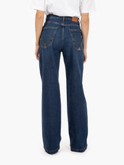 ROY ROGER'S - Jeans a palazzo Marta denim stone blu