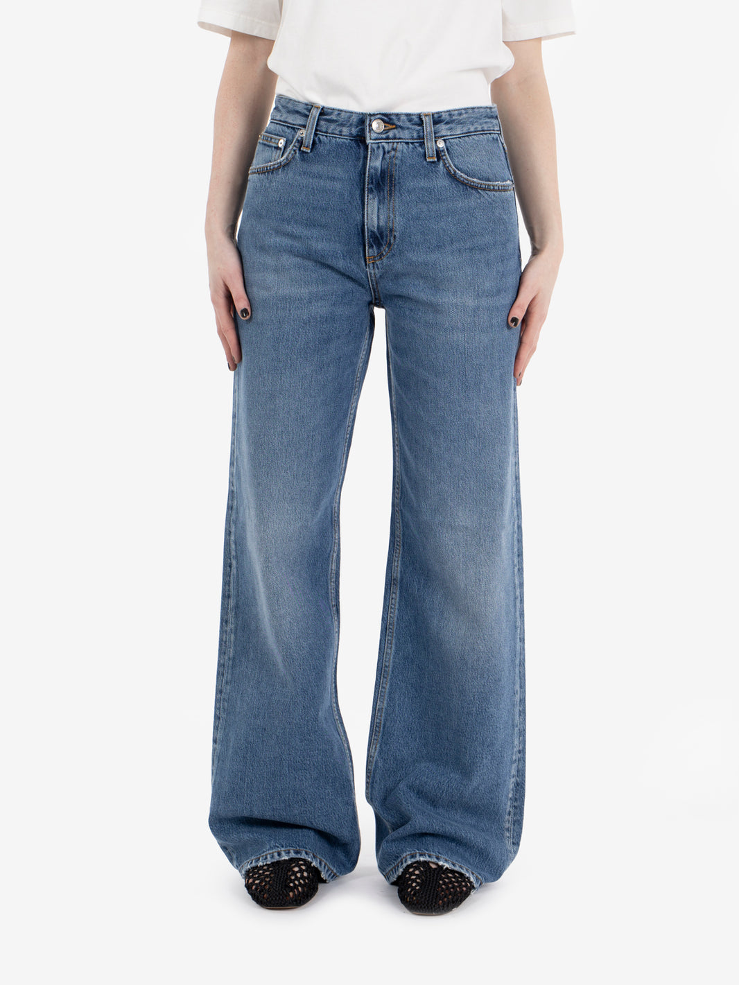 Eva Herzigova x Roy Roger's Jeans super wide vintage wash blu