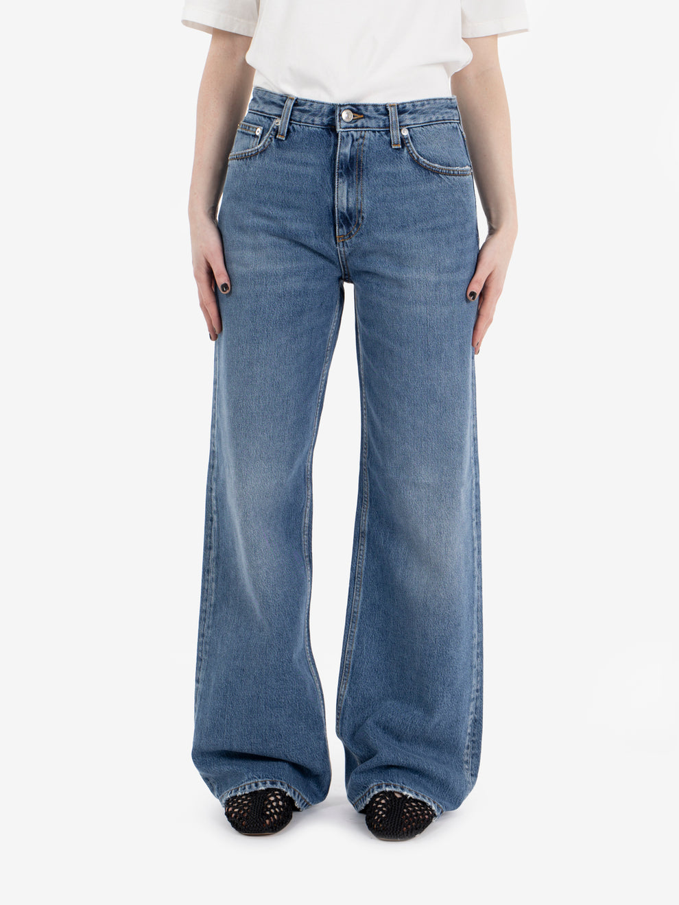 Eva Herzigova x Roy Roger's Jeans super wide vintage wash blu