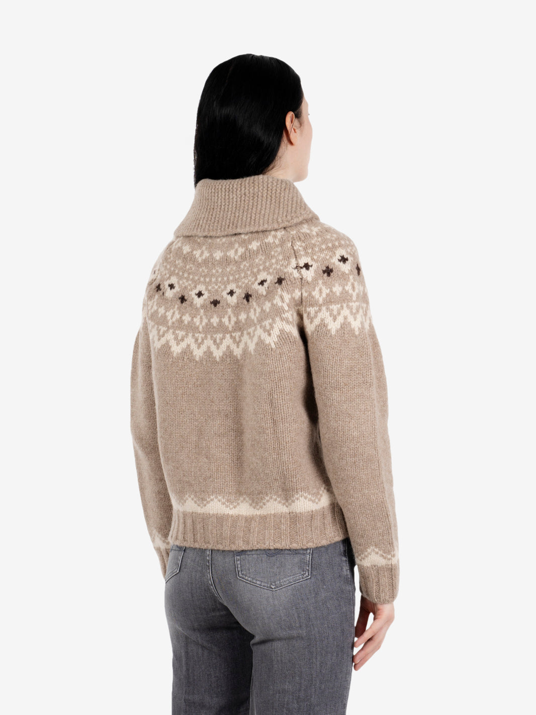 Norway cardigan Old Glory merino wool taupe
