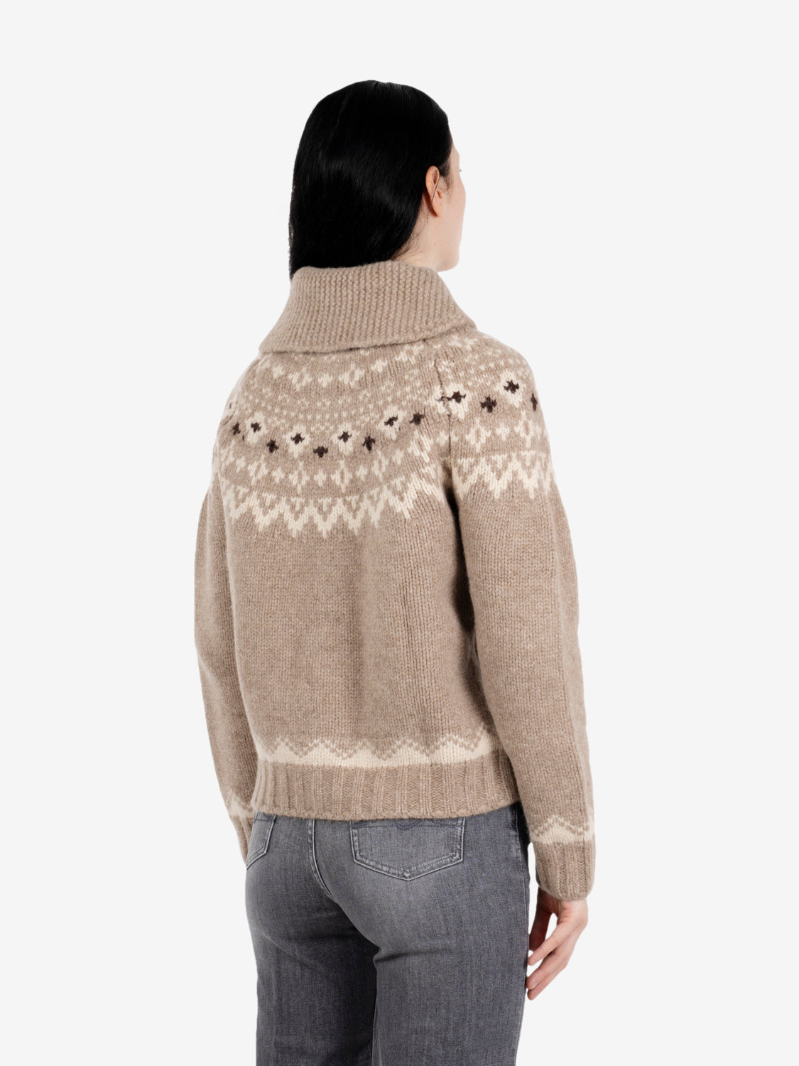 Norway cardigan Old Glory merino wool taupe