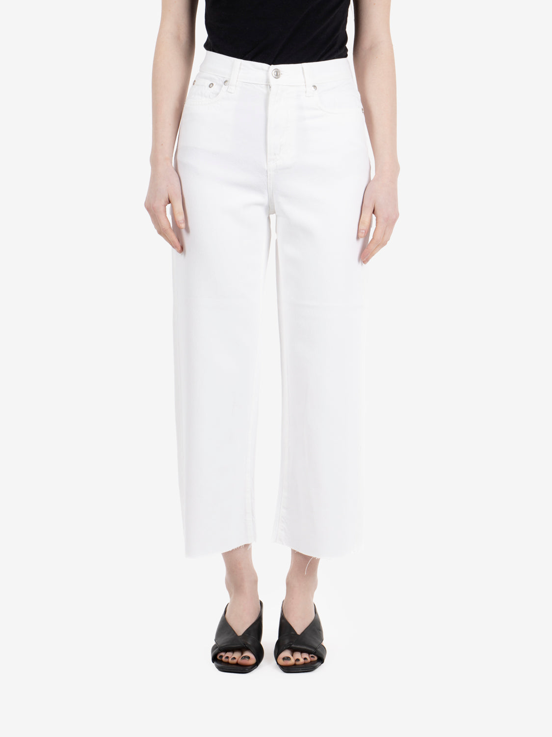 Rita cropped light bull tencel optic white