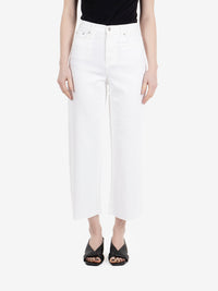 Rita cropped light bull tencel optic white