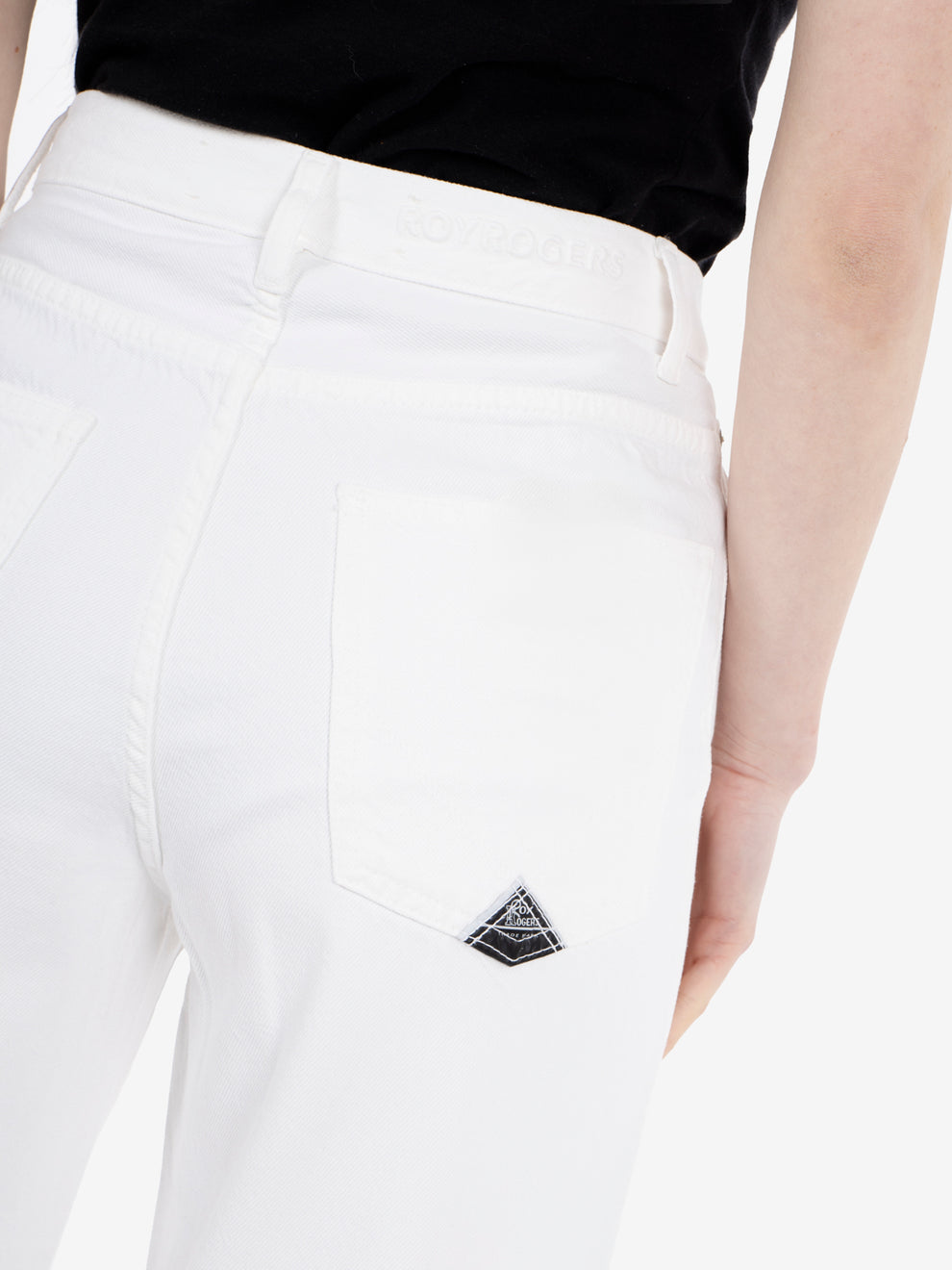 Rita cropped light bull tencel optic white