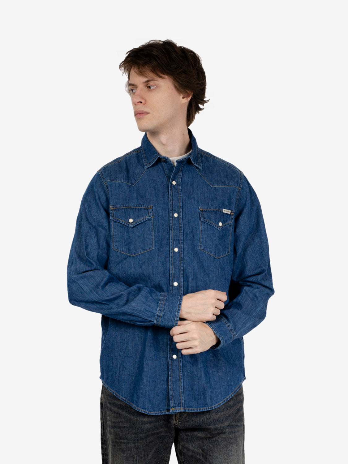 Shirt Martin denim mid wash blu