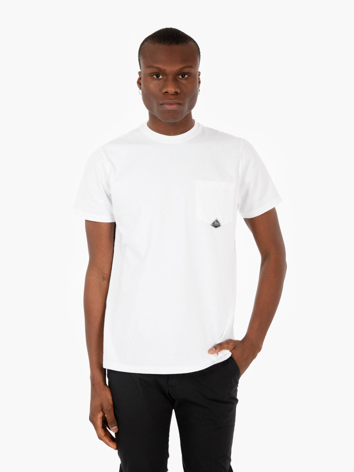 T-shirt with pocket and optical white logo