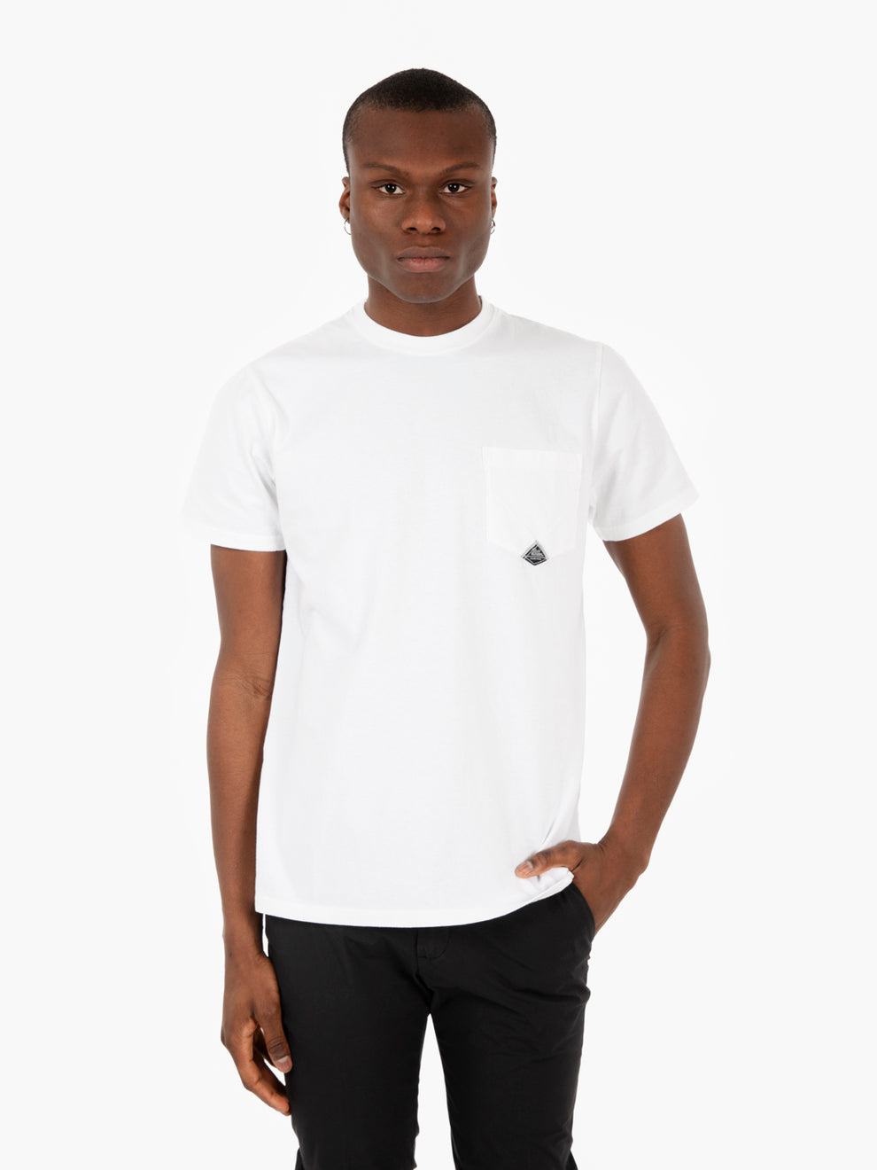 T-shirt with pocket and optical white logo