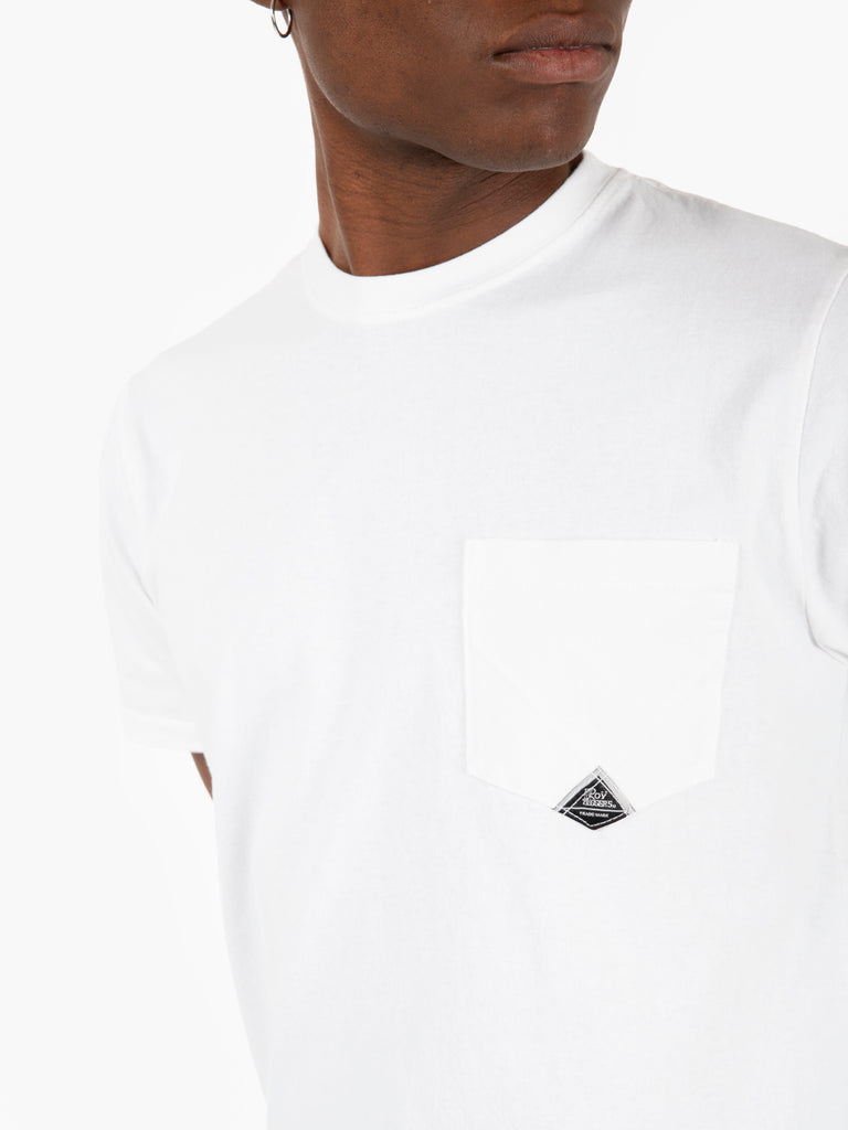 ROY ROGER'S - T-shirt con taschino e logo optical white