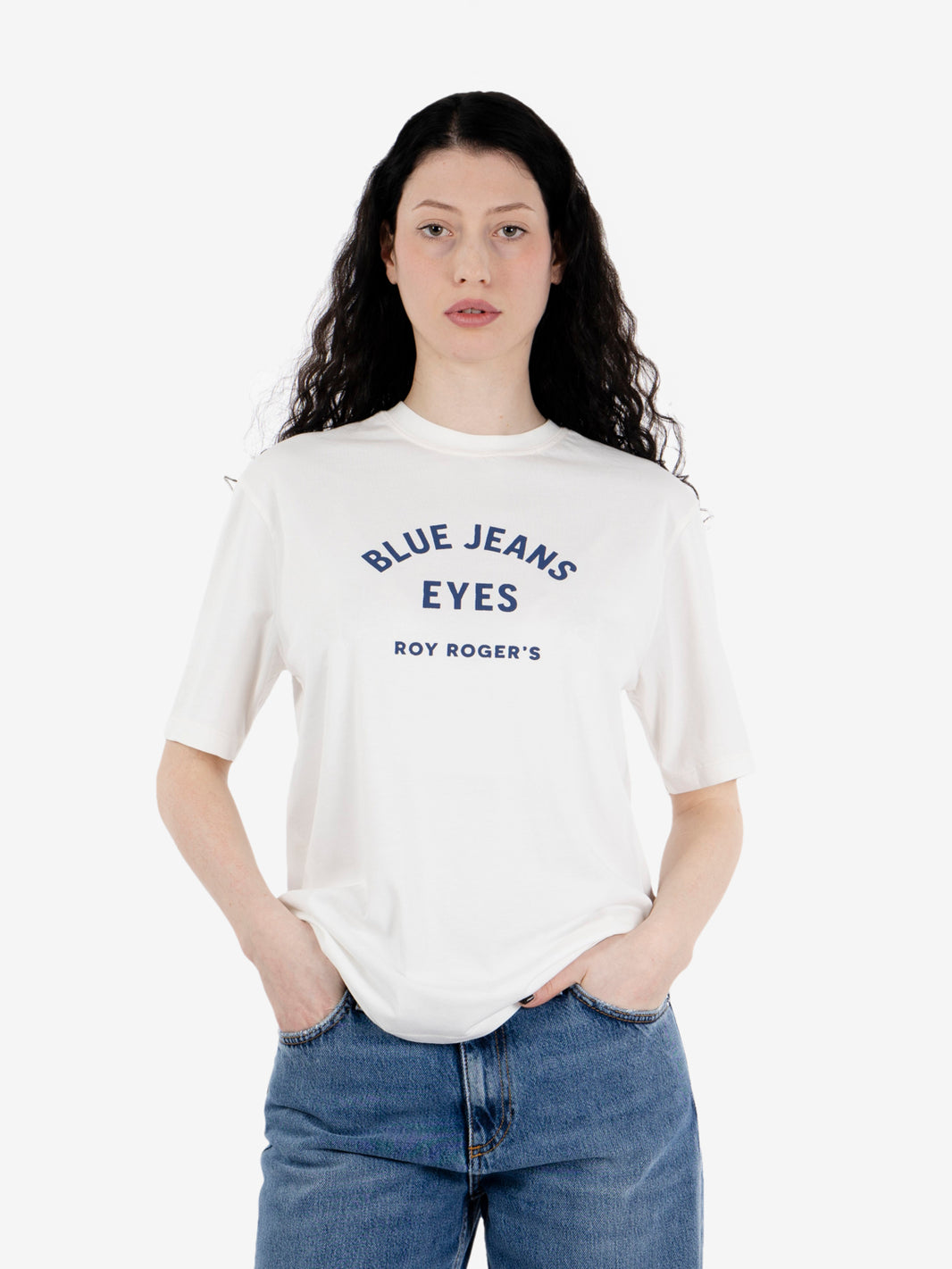 Pin up T-shirt RREVA HERZIGOVA Jersey Washed White