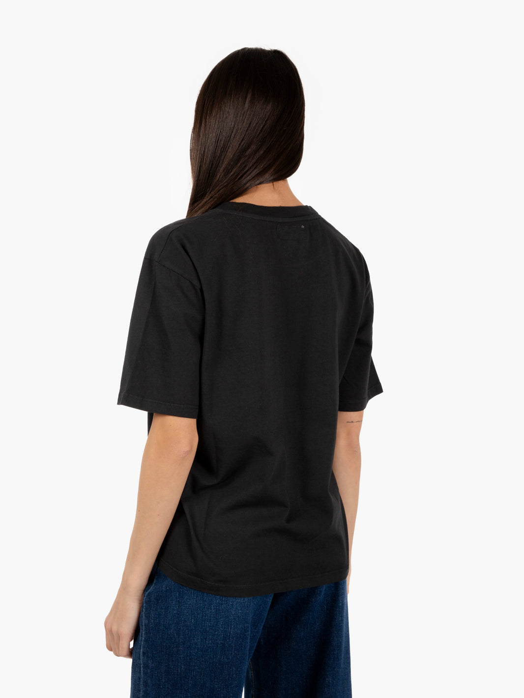 T-shirt W con taschino e logo optical black