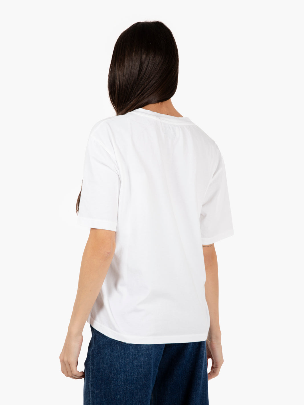 W T-shirt with pocket and optical white logo