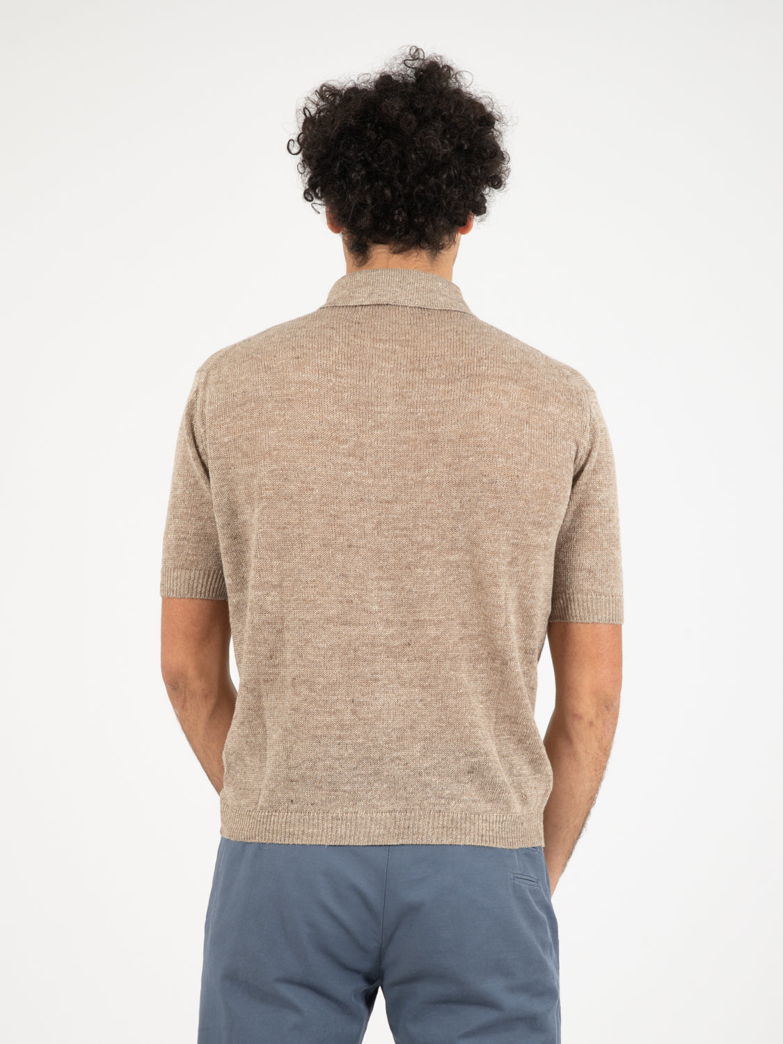 Camicia manica corta over beige / sabbia
