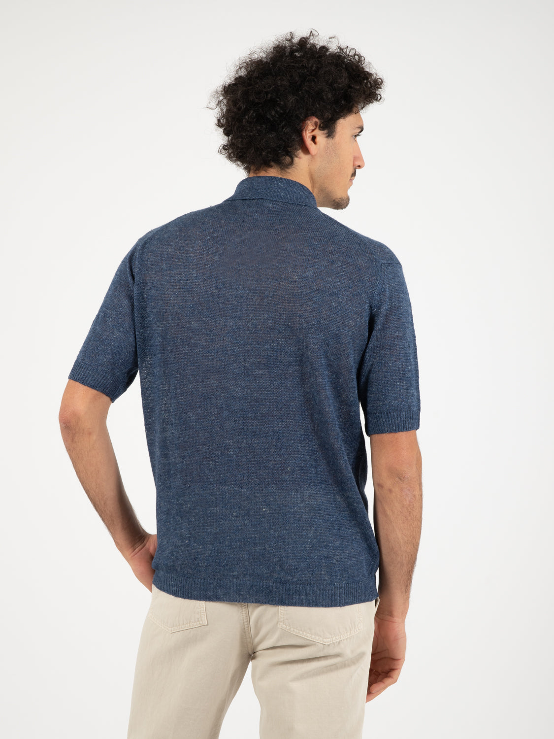 Camicia manica corta over indaco