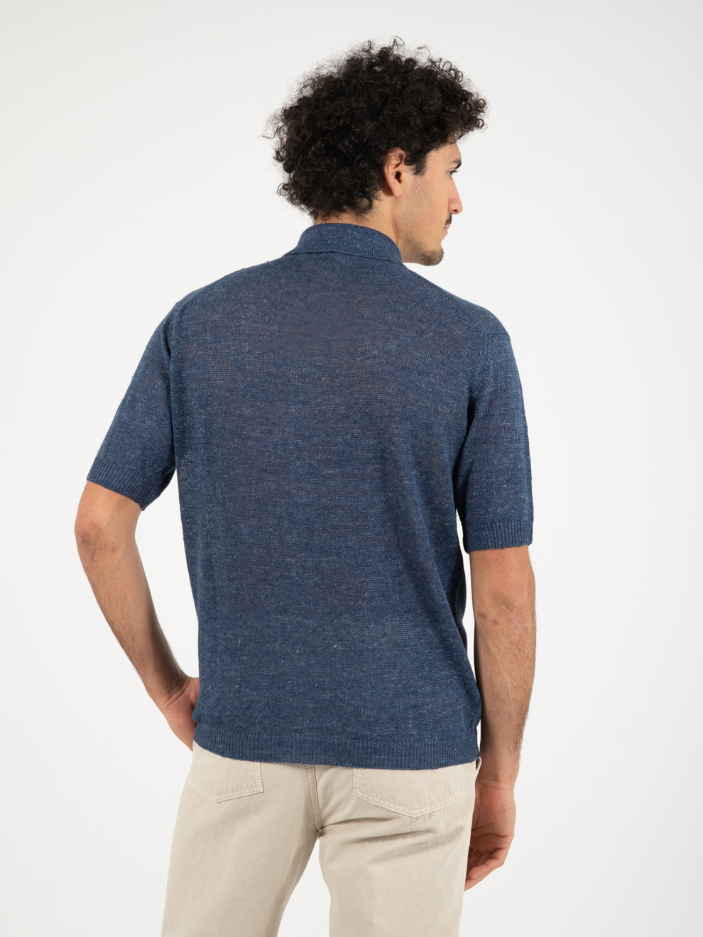Camicia manica corta over indaco