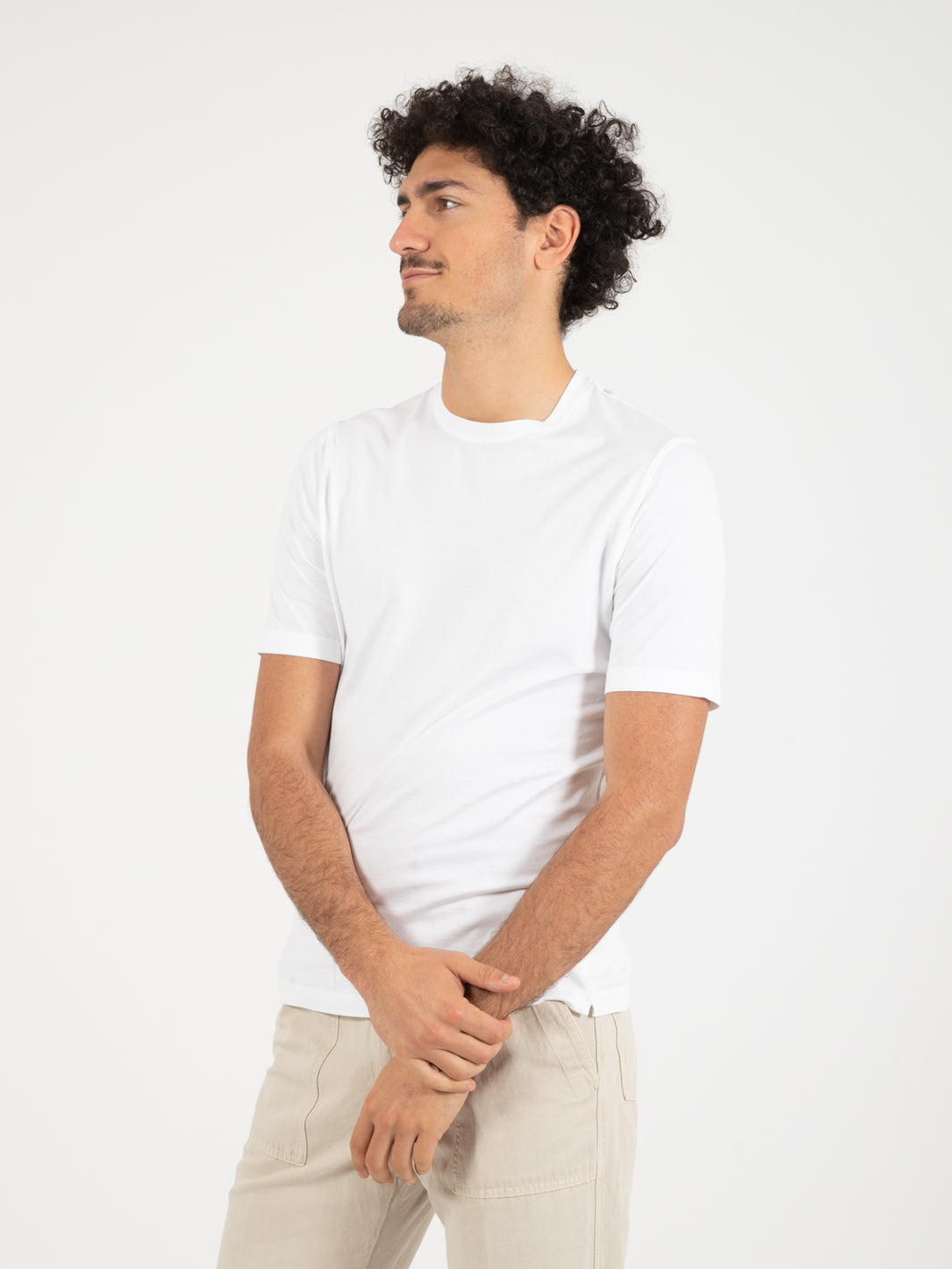 T-shirt Jervin in cotone bianco ottico