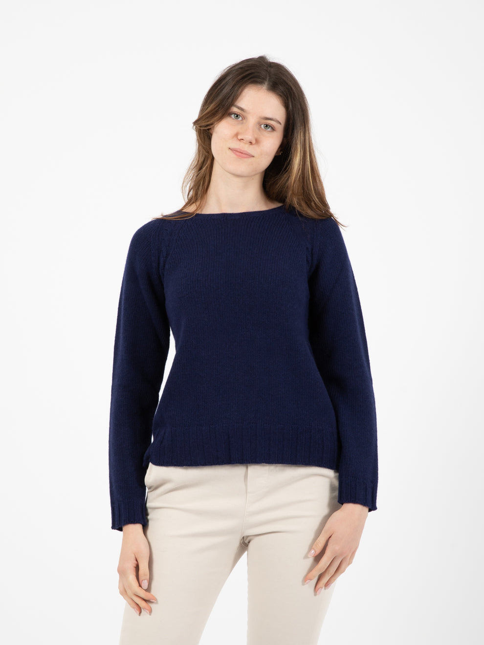 Navy braid crop sweater