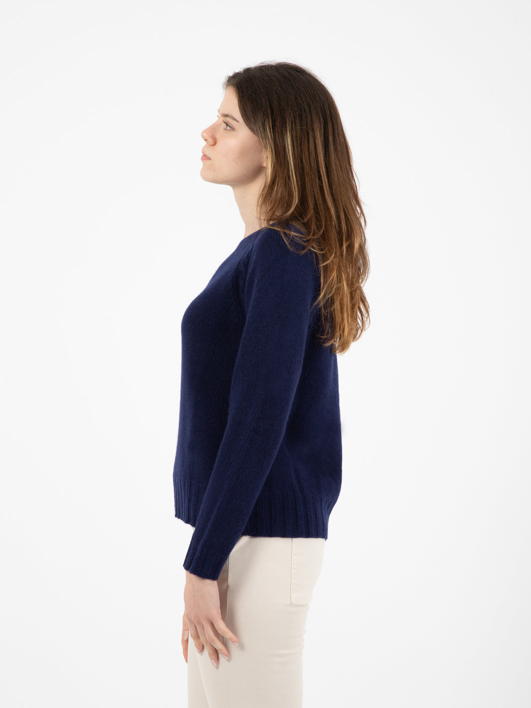 Navy braid crop sweater