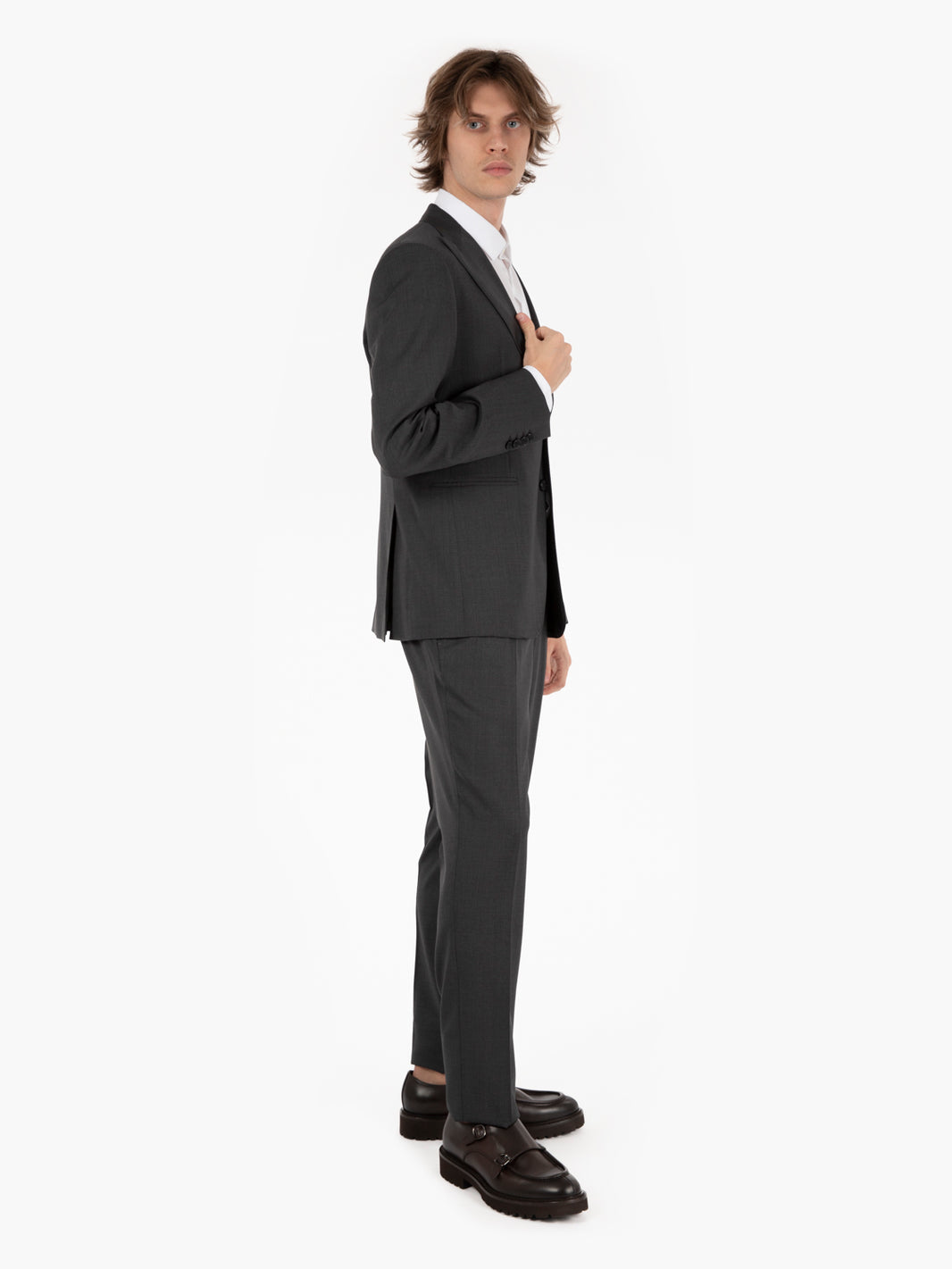 Cool anthracite wool dress