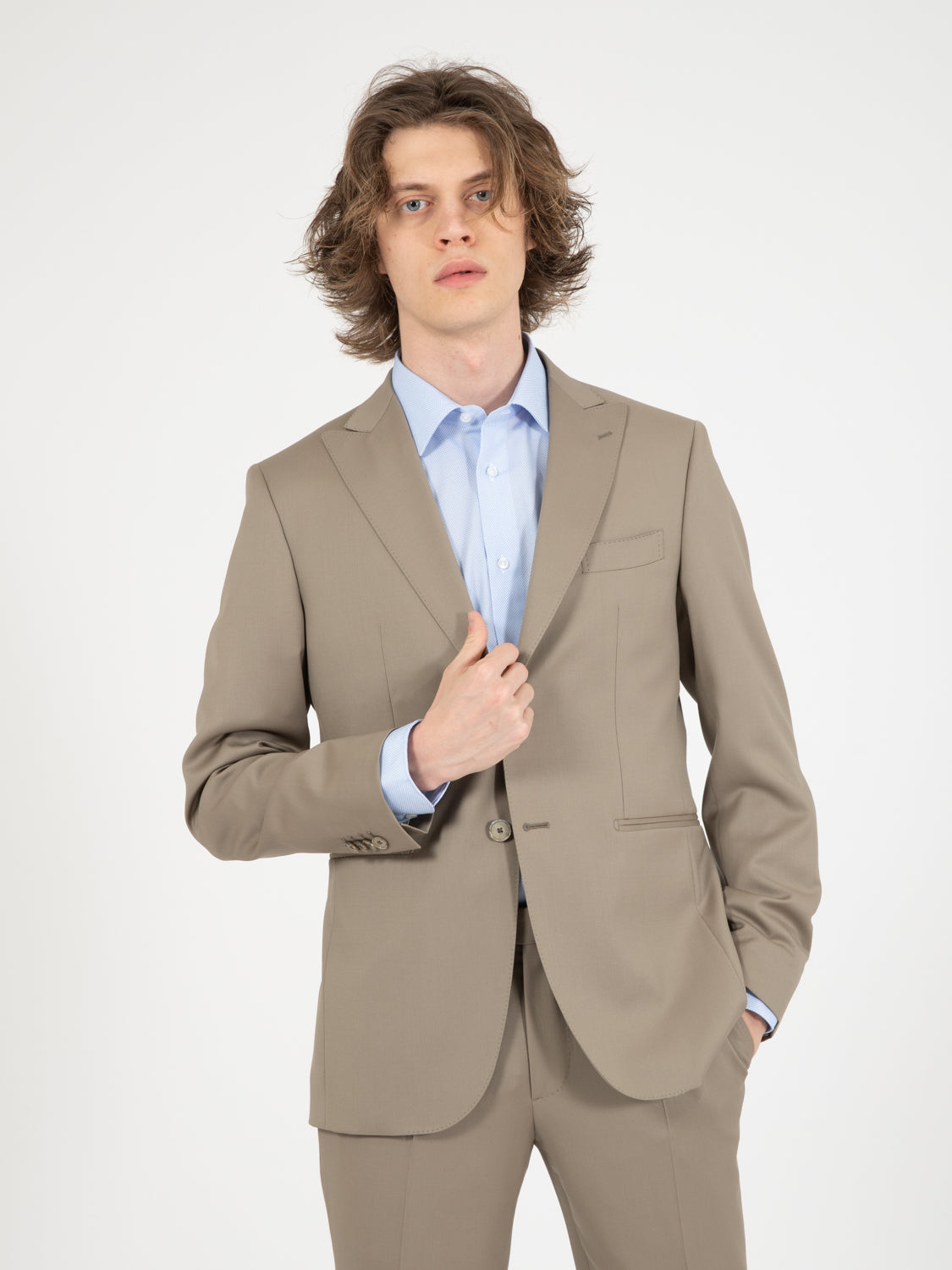 Beige wool dress