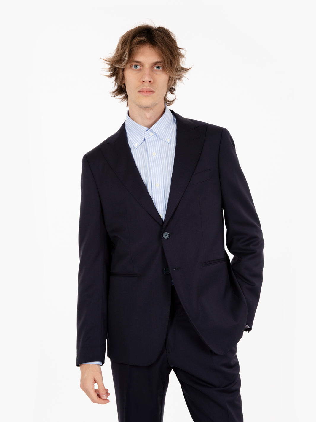 Blue extra fine wool dress