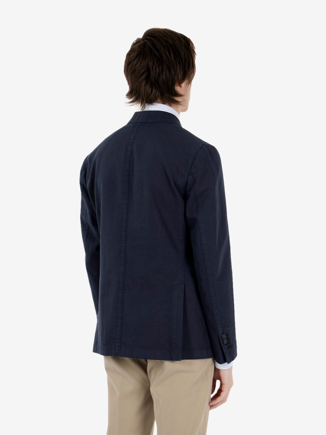 Navy blue double-breasted blazer