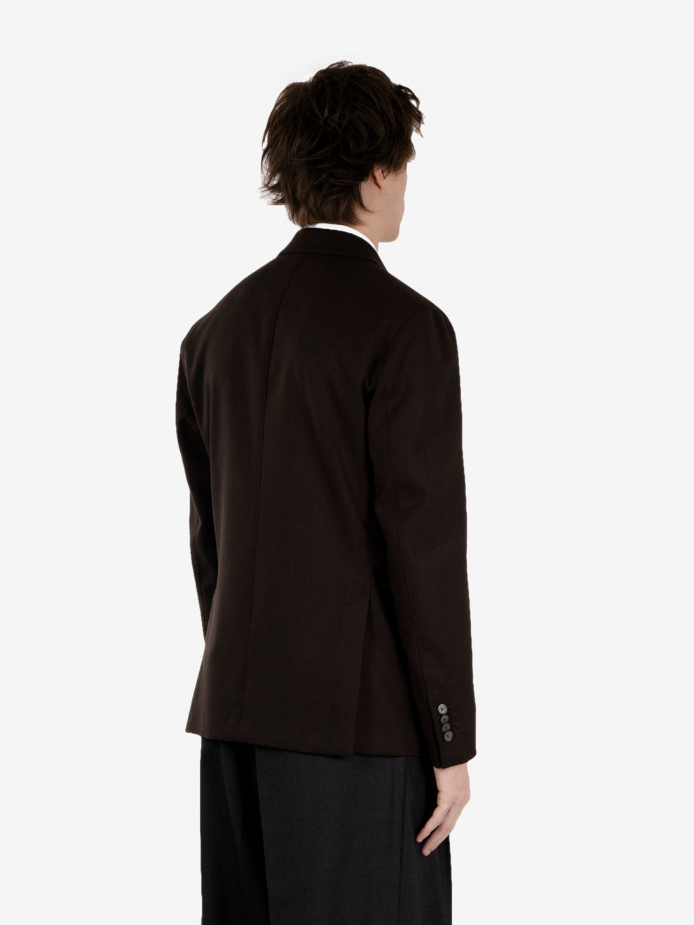 Brown wool double-breasted blazer