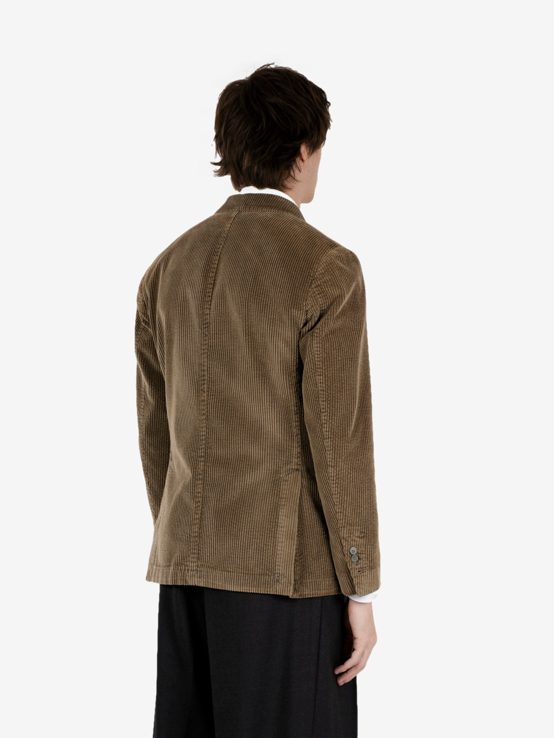 Brown corduroy double-breasted blazer