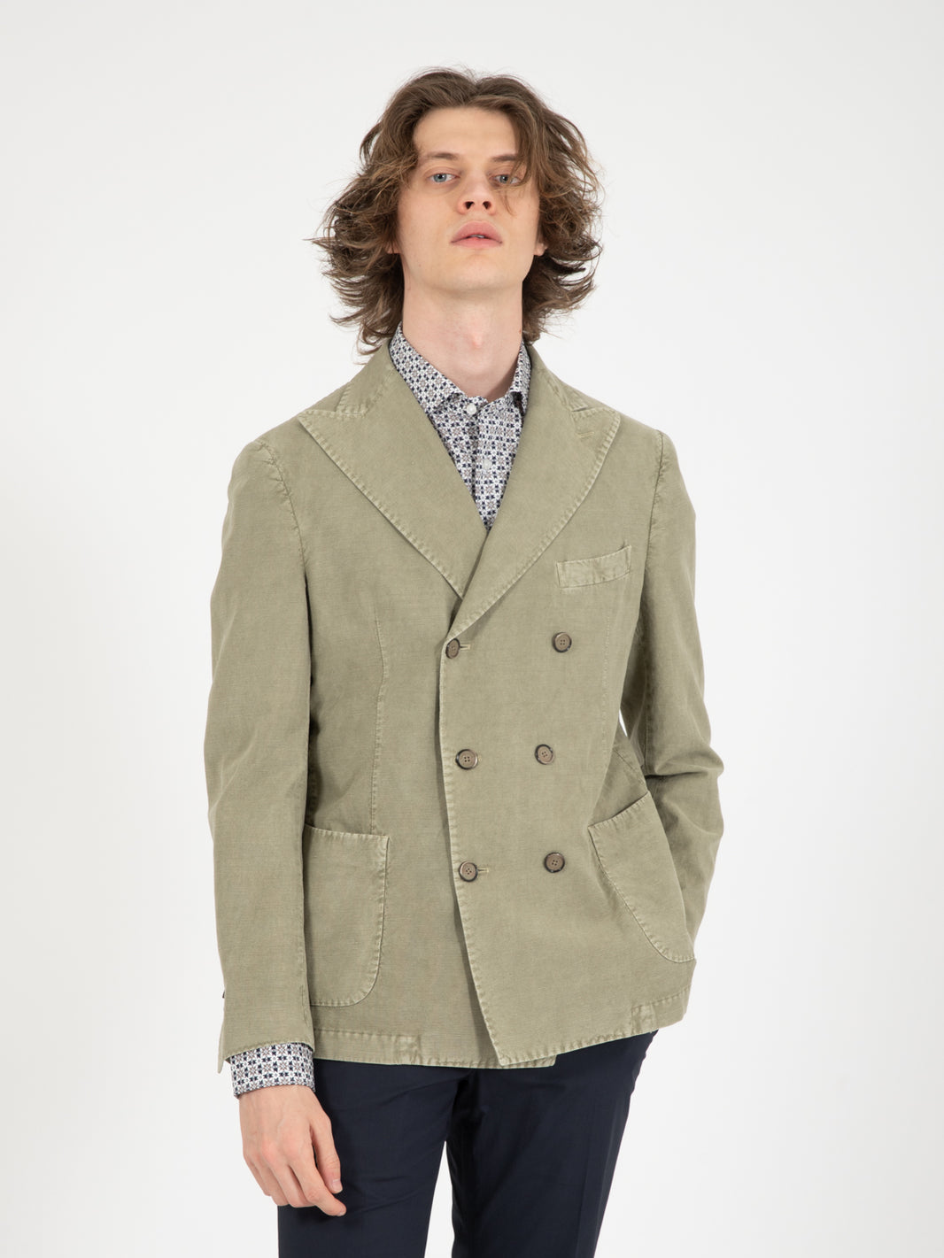 Green double breasted blazer