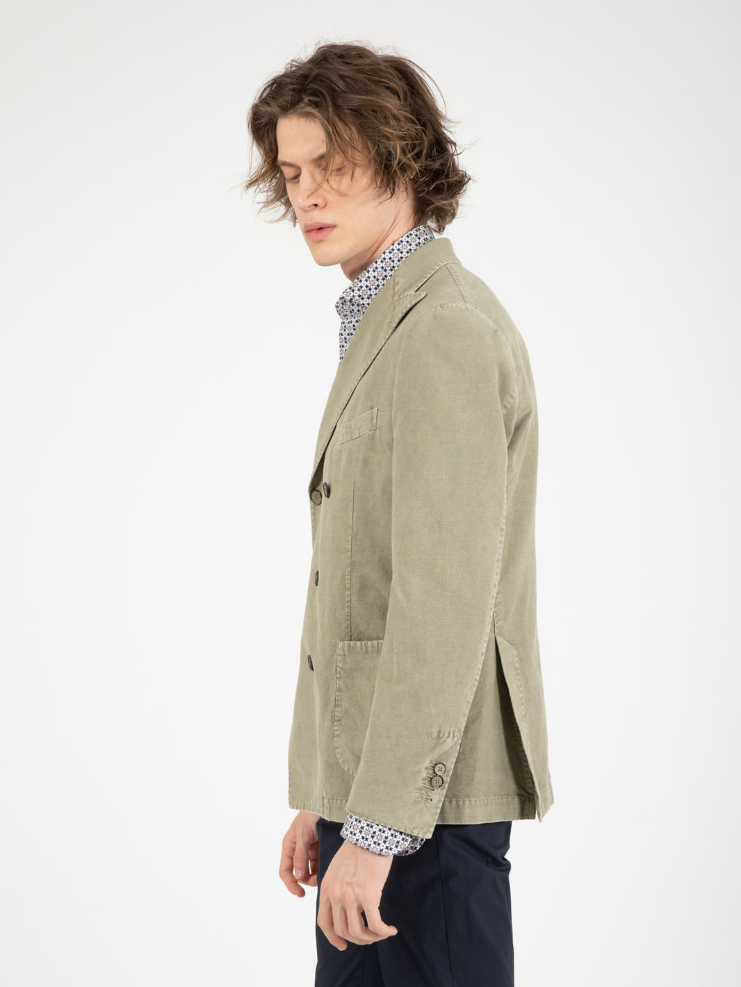 Green double breasted blazer
