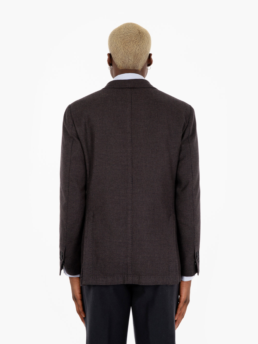 Blue / dark brown wool Wales blazer