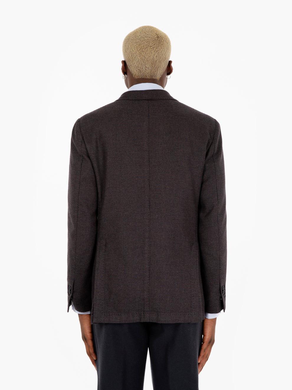 Blue / dark brown wool Wales blazer