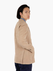SANTANIELLO - Blazer in cotone e lino beige