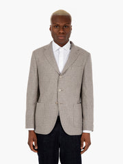 SANTANIELLO - Blazer in flanella Galles naturale / grigio