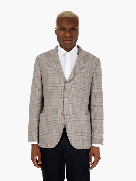 Blazer in flanella Galles naturale / grigio