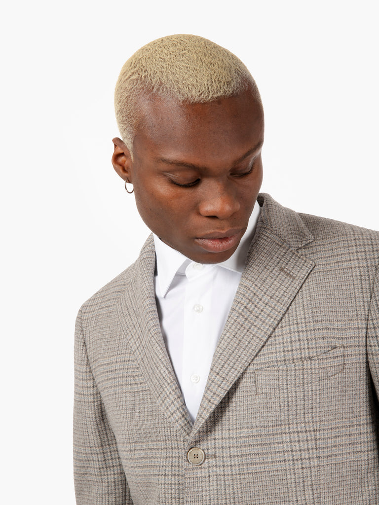 SANTANIELLO - Blazer in flanella Galles naturale / grigio