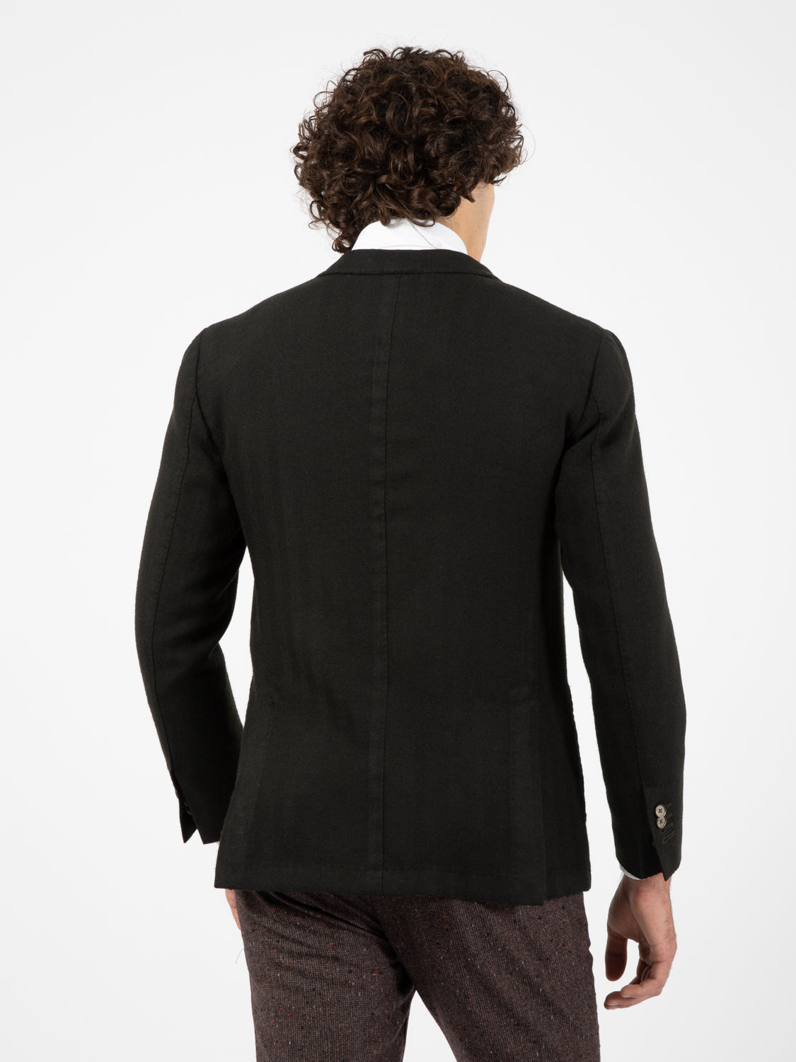 Dark Green Twisted Carded Wool Blazer