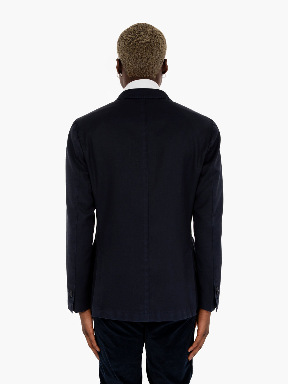 Blue double-breasted wool blazer