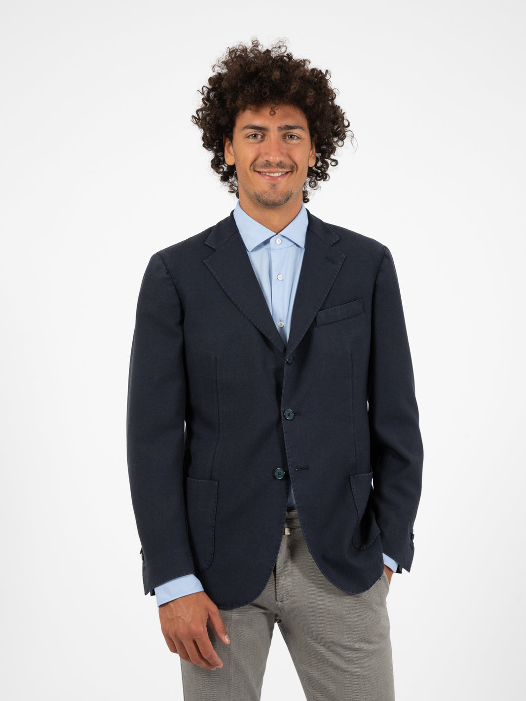 Blue extra fine wool blazer