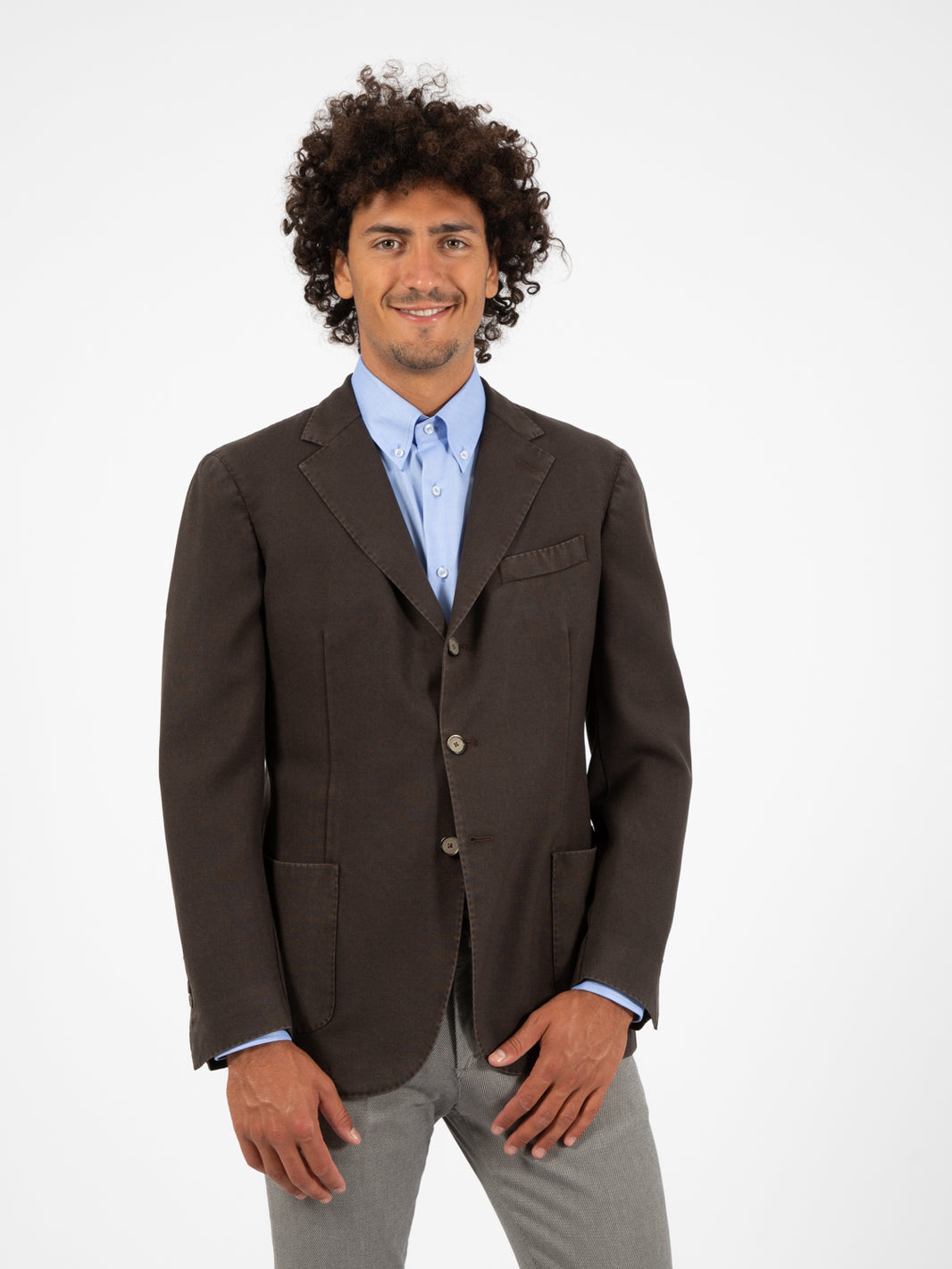 Brown extrafine wool blazer
