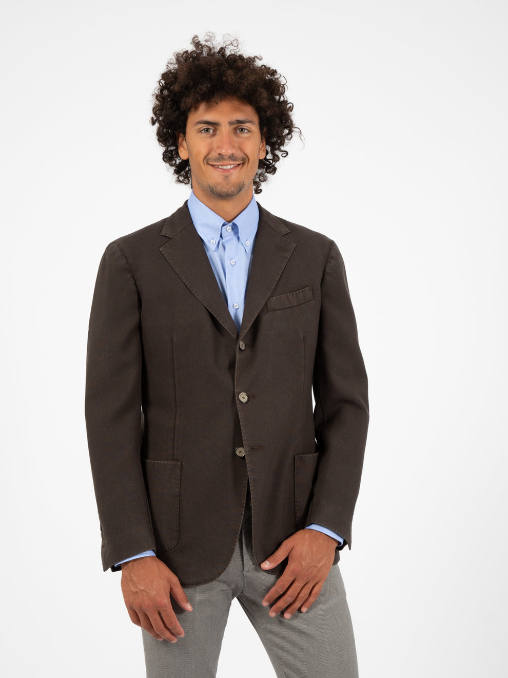 Brown extrafine wool blazer
