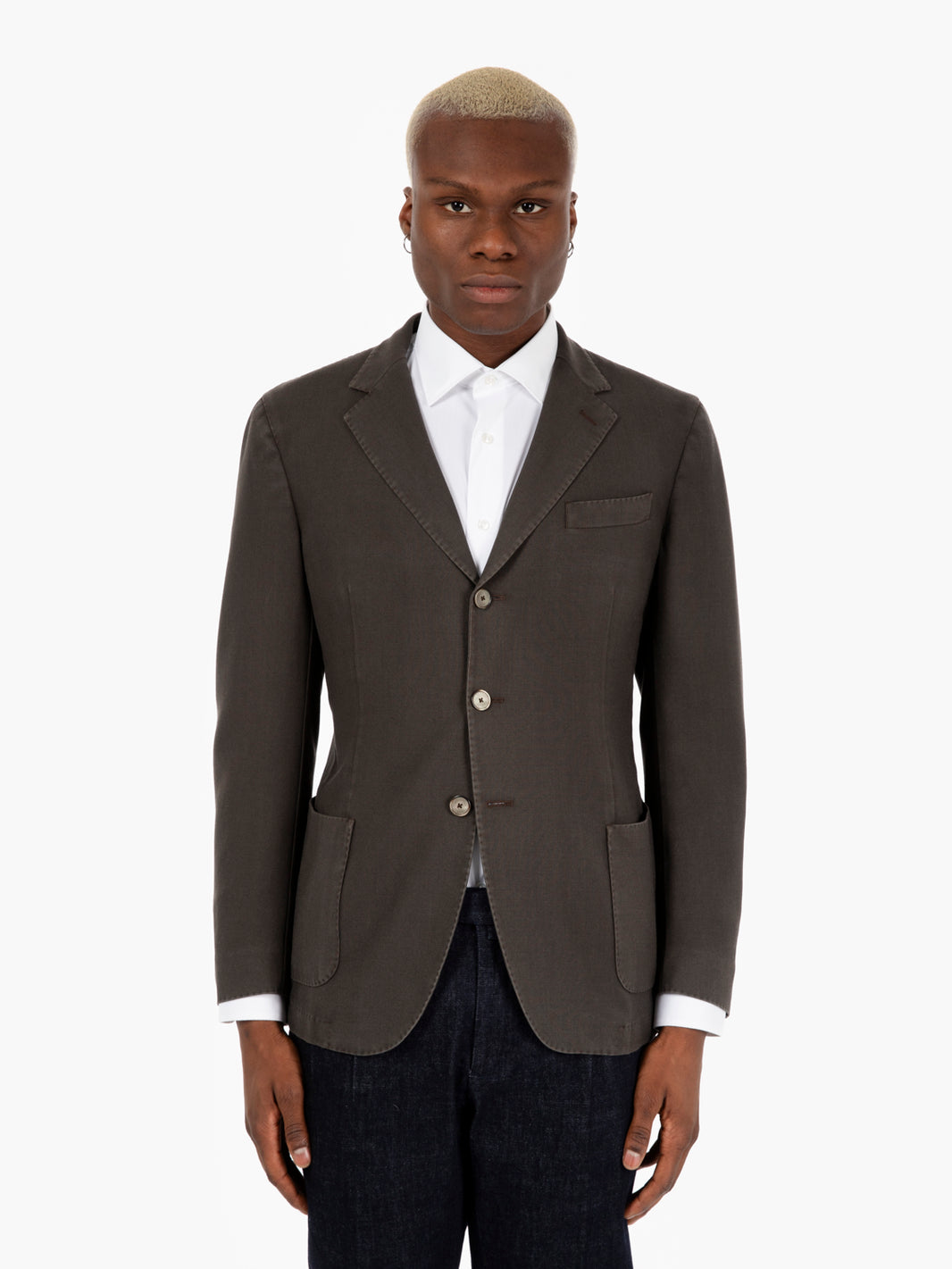 Dark Green Wool Blend Blazer