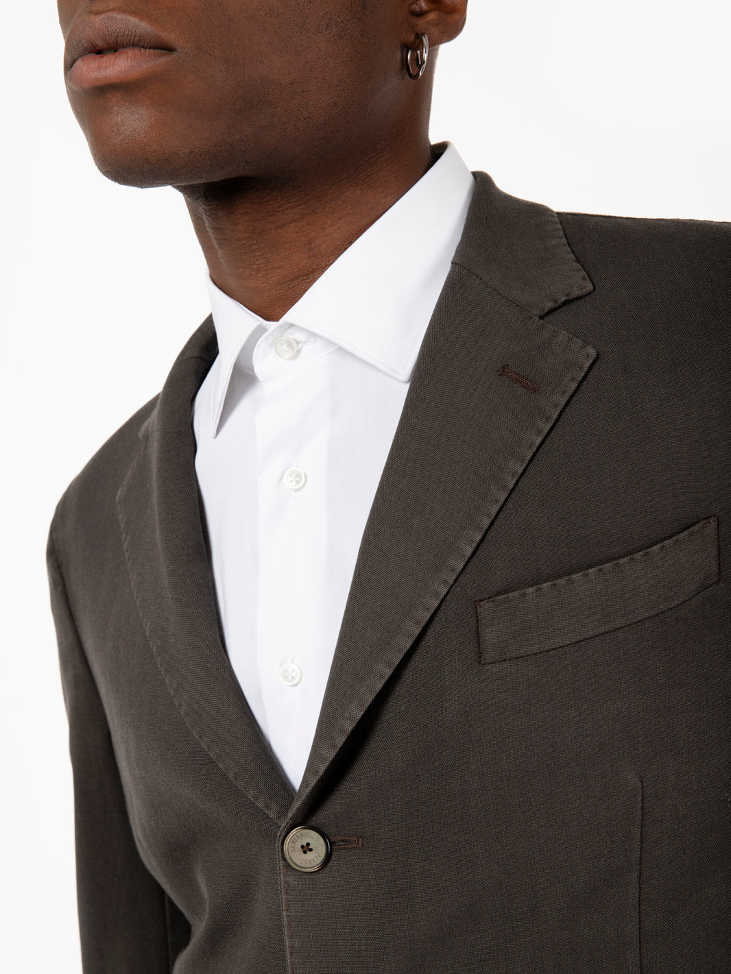 Dark Green Wool Blend Blazer