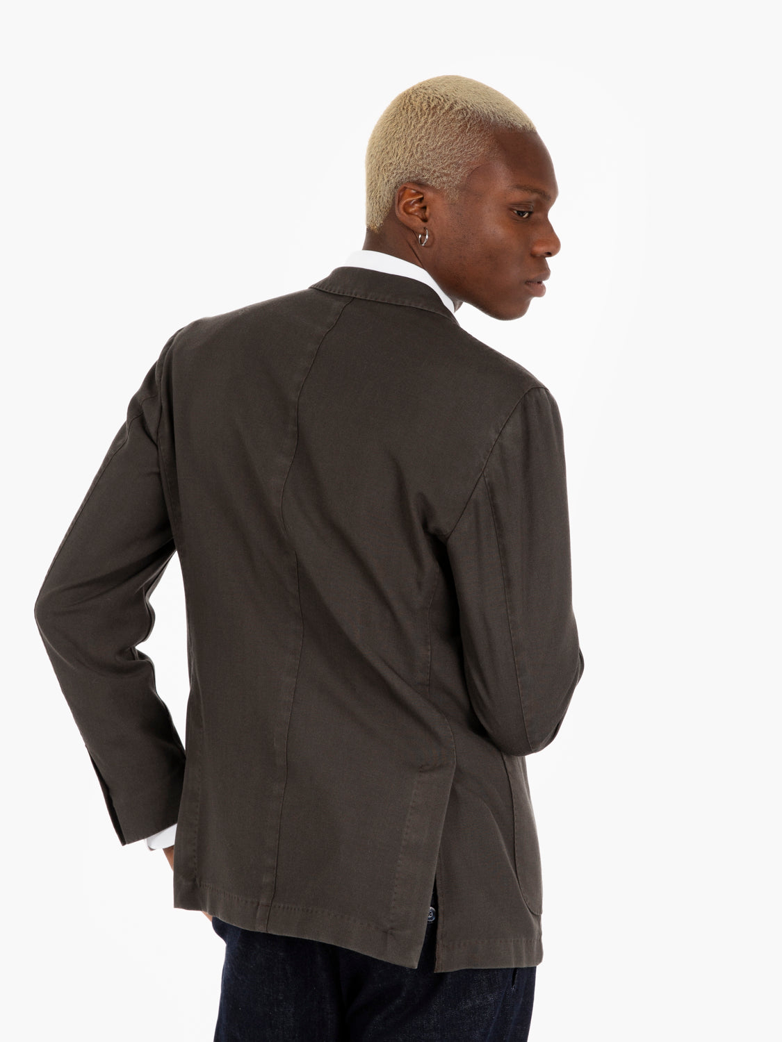 Dark Green Wool Blend Blazer