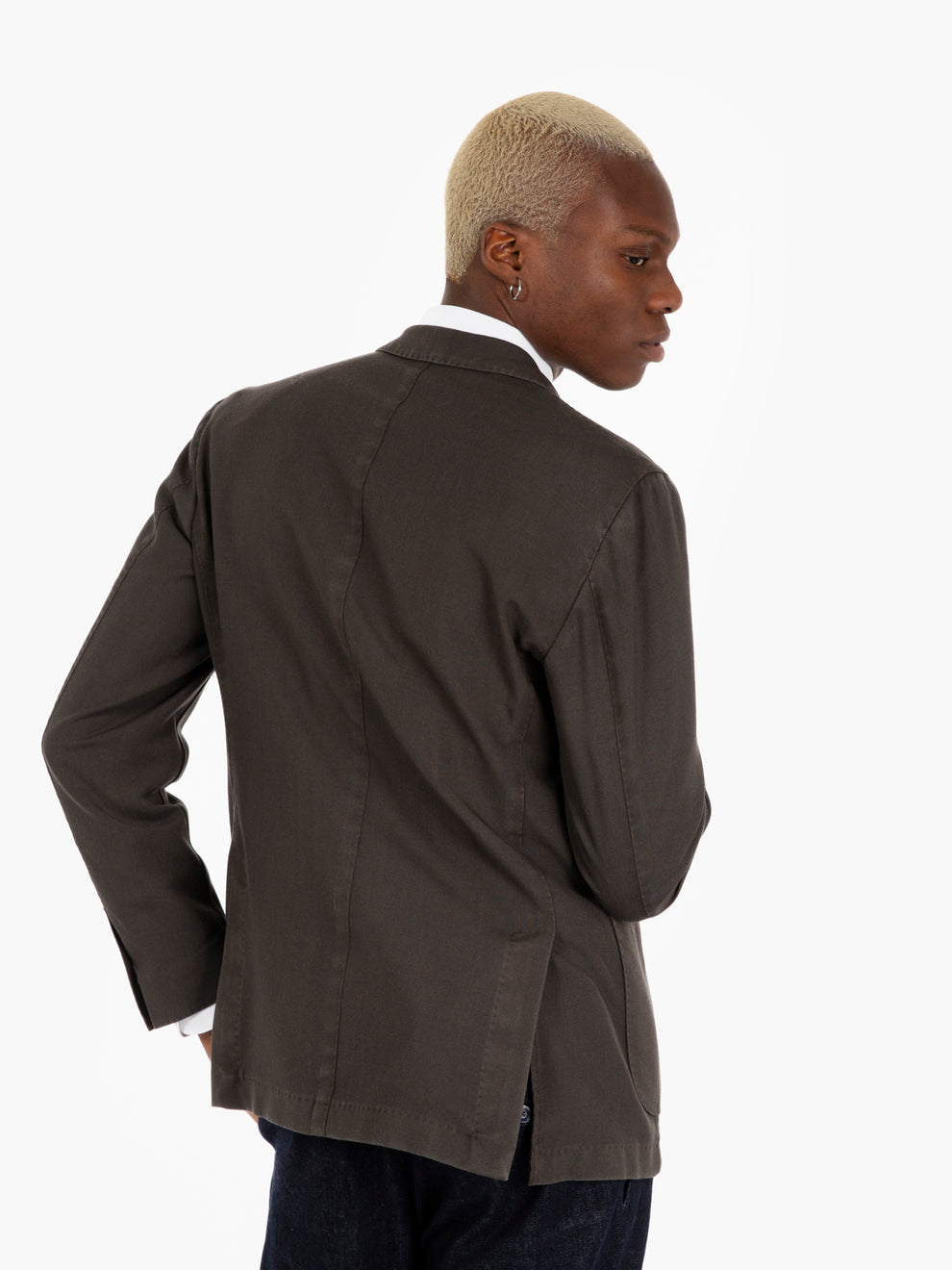 Dark Green Wool Blend Blazer