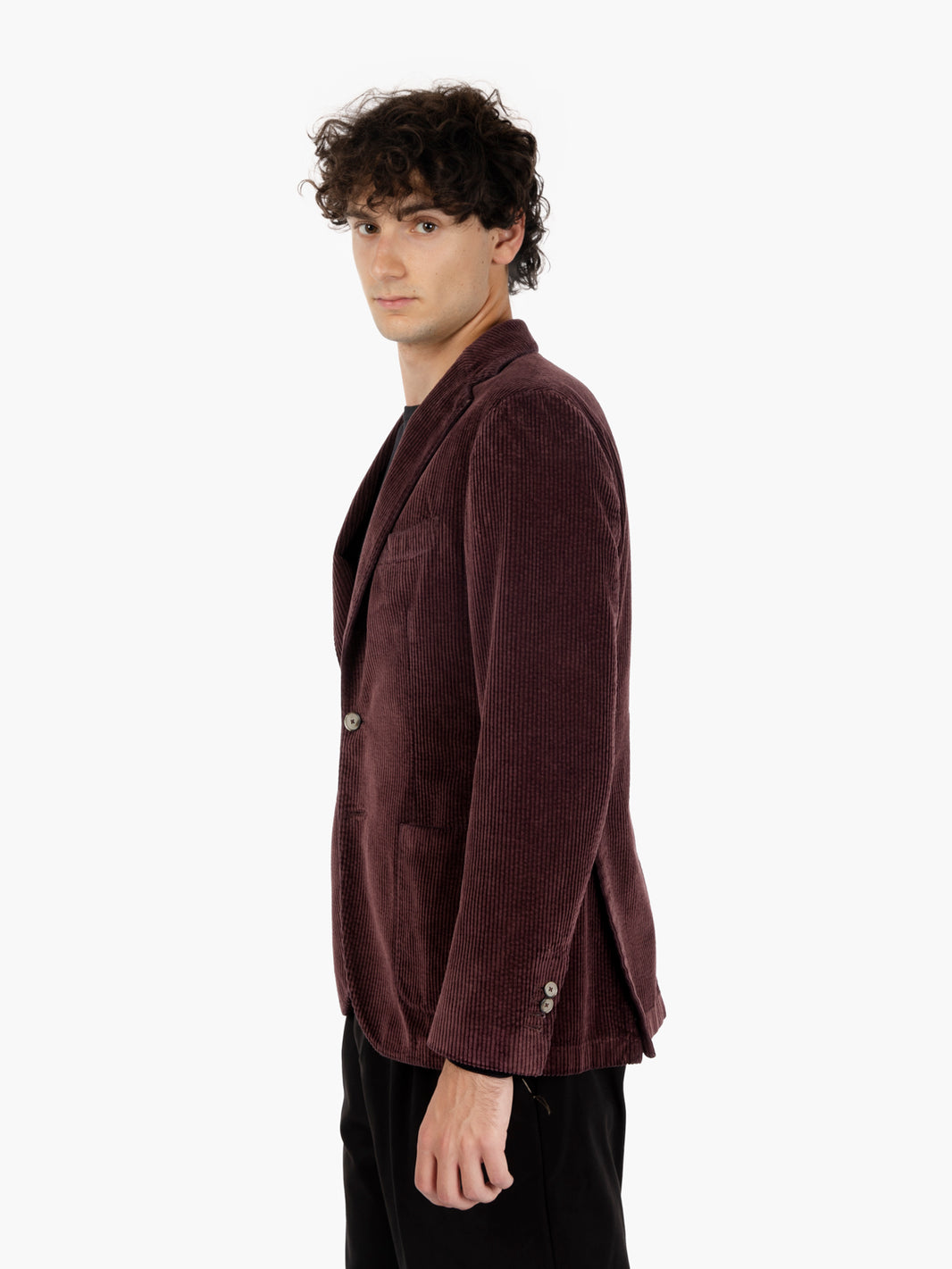 Burgundy velvet blazer