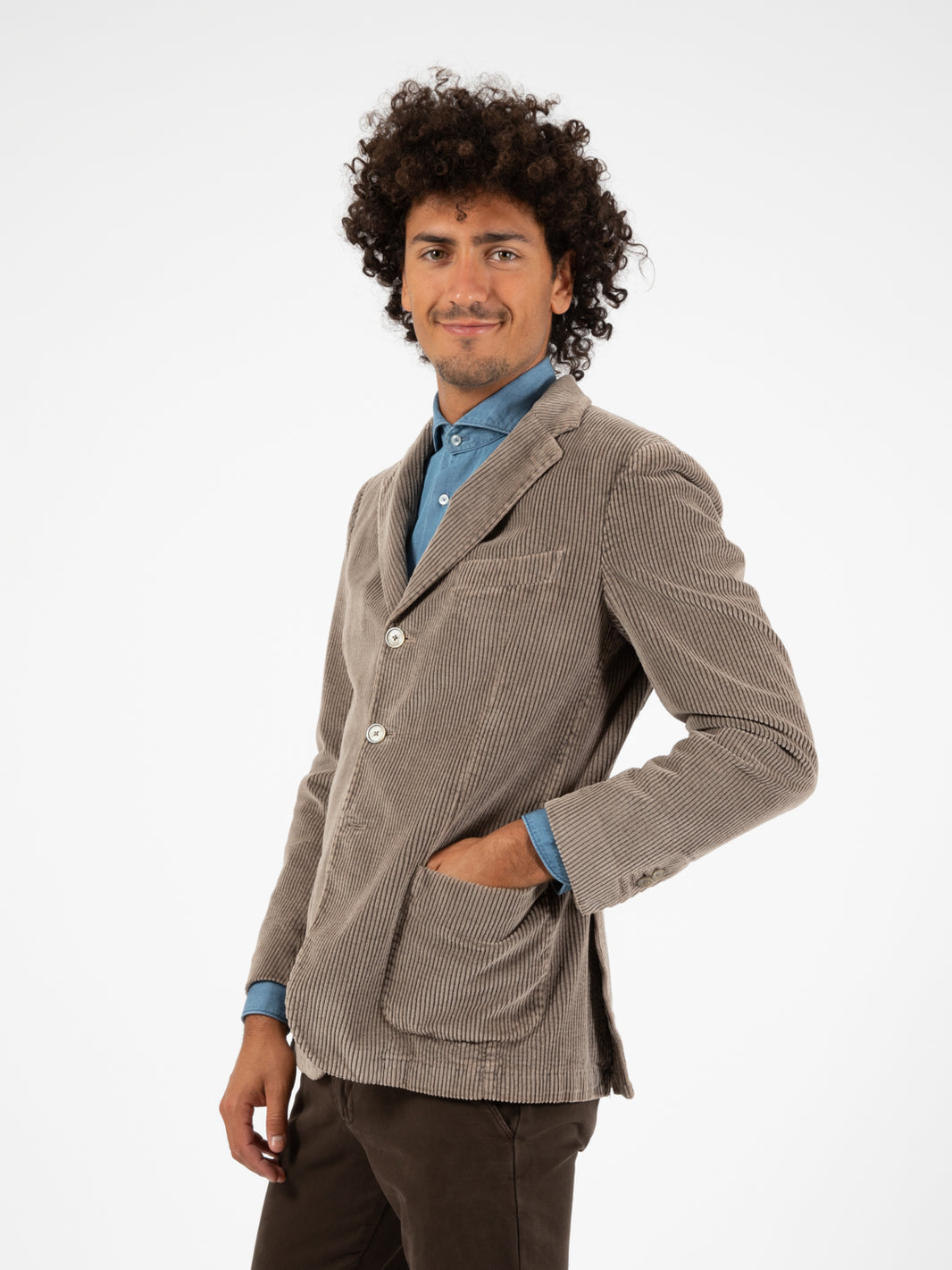 Blazer in beige soft touch velvet