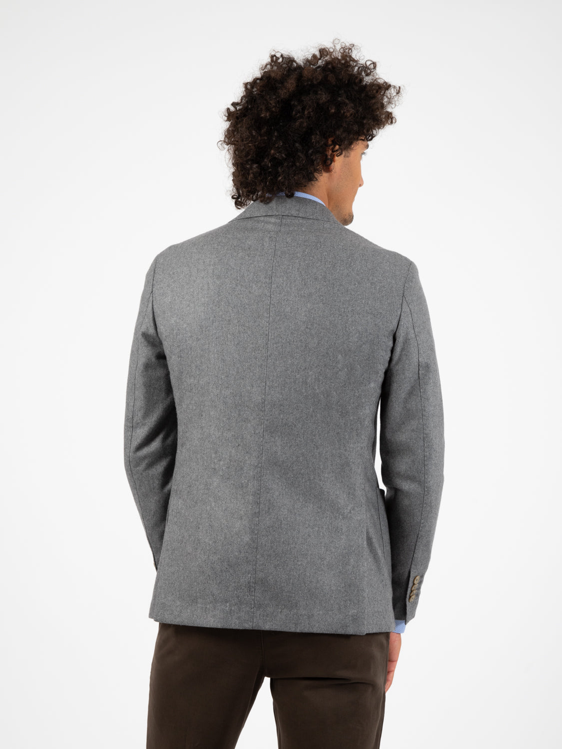 Pearl Grey Wool Blend Single Breasted Blazer